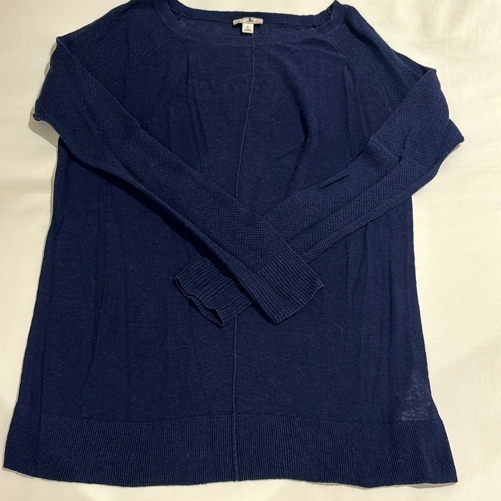 Gap long sleeve sheer navy shirt
